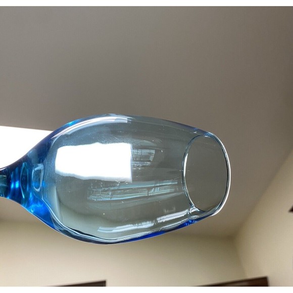 Set Of 4 Vintage Cristar Rioja Sky Blue Water Goblets-Wine Glasses 8 1/8” Tall - Picture 15 of 16